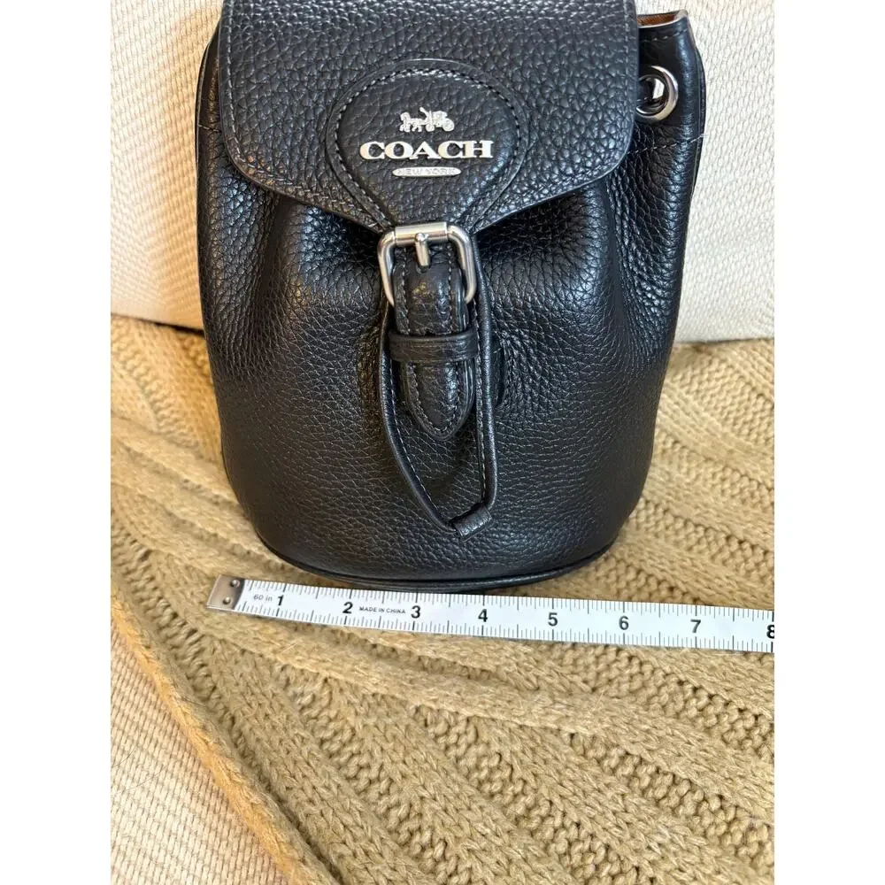 Coach Amelia Convertible Backpack Black Leather CL408 Crossbody/Shoulder - Picture 8 of 11